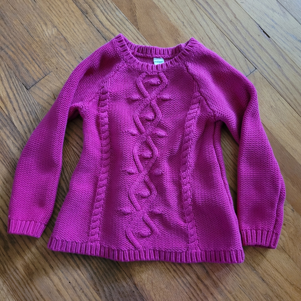 Old Navy Pink Cable Knit Pullover Sweater